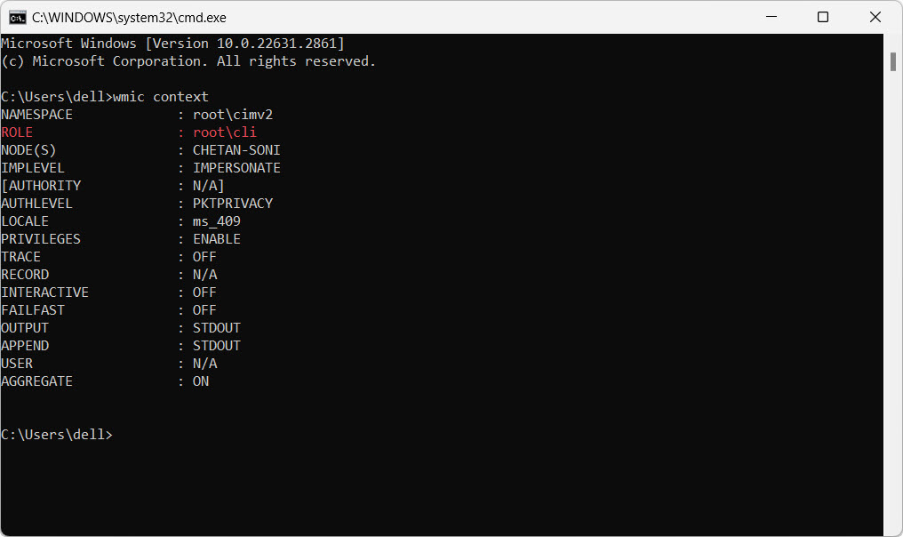 wmic command1